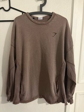 Gray Gymshark Oversized Crew Power Washed Sweatshirt Men’s